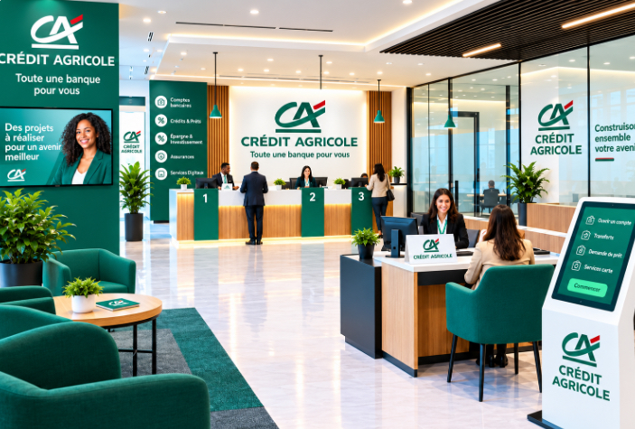 Agence Crédit Agricole moderne et accueillante